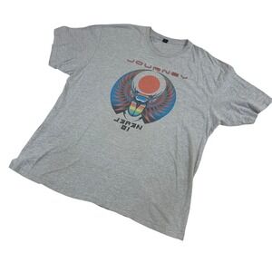 Journey 1981 Escape Tour Japan Graphic T-Shirt Gray XXL Concert Band Tee